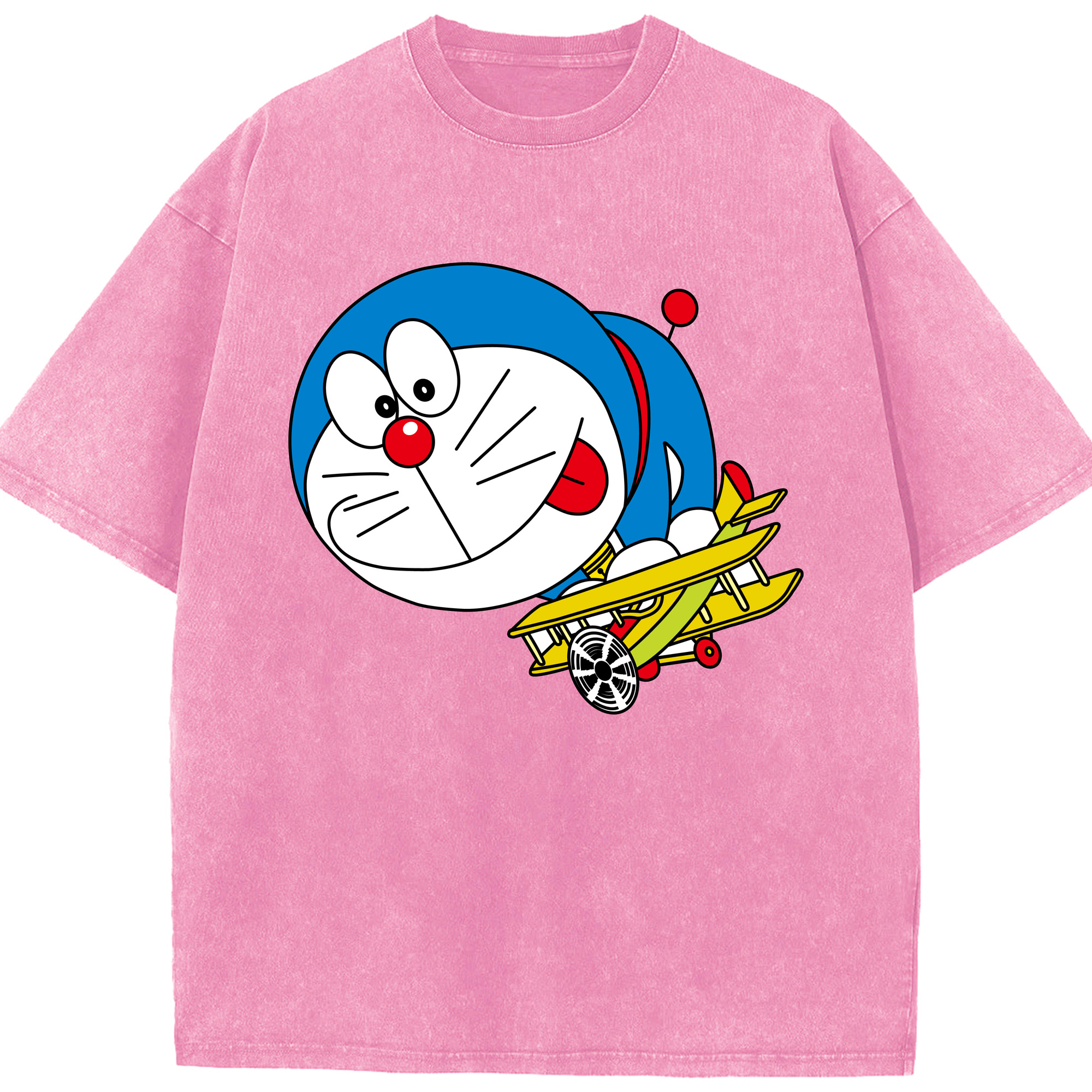 （画像用） ドラえもん Doraemon 綿100% ヴィンテージ風 半袖Tシャツ（フロントプリント）